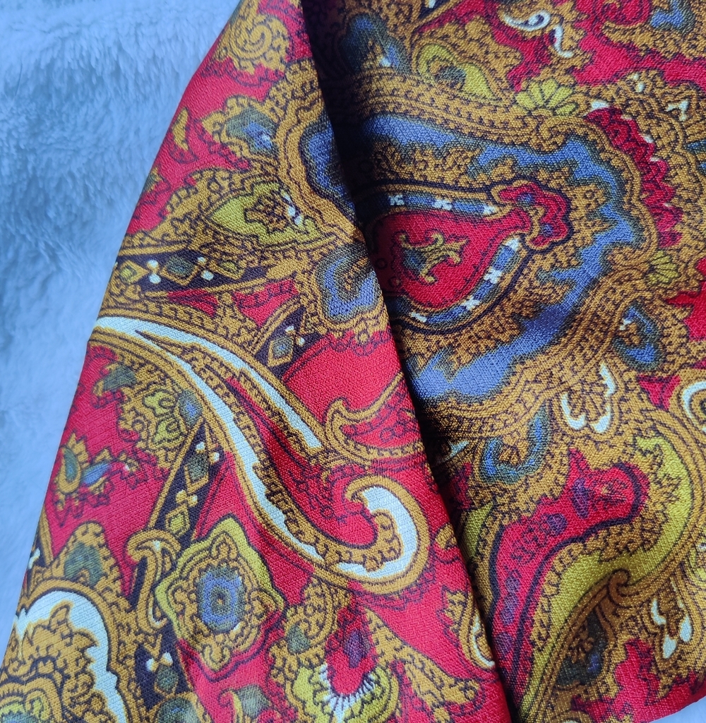 70s Paisley Shirt Women's 38 M Barry Ashley Disco Jewel Tones Psychedelic READ - Picture 9 of 16